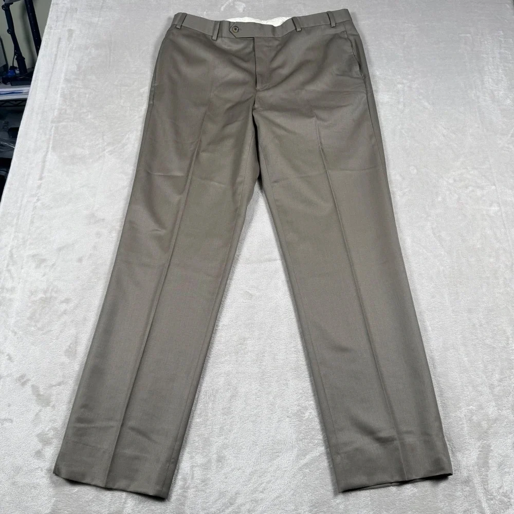 Brooks Brothers Dress Pants Mens 38x32 Olive Madison Fit Wool Trousers